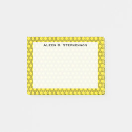 Monogram Black Honeycomb on Yellow Post-it Klebezettel