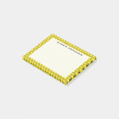 Monogram Black Honeycomb on Yellow Post-it Klebezettel (angewinkelt)