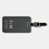 Monogram Black Imitats Metallic Elegant Gepäckanhänger (Vorderseite horizontal)