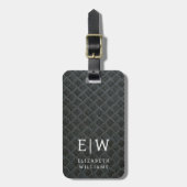 Monogram Black Imitats Metallic Elegant Gepäckanhänger (Vorderseite vertikal)