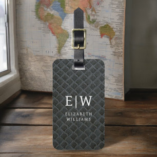 Monogram Black Imitats Metallic Elegant Gepäckanhänger