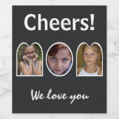 Monogram Black Initial Script Name Weinetikett (Einzelnes Label)