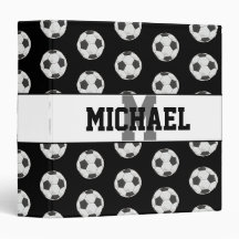 Monogram Black Initial Soccer Ball Pattern