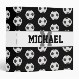 Monogram Black Initial Soccer Ball Pattern 3,8 Cm Ordner