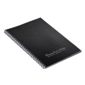 Monogram Black Leather Texture Look Notizblock (Rechte Seite)