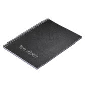 Monogram Black Leather Texture Look Notizblock (Linke Seite)