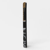 Monogram Black Leopard Glitzer Case-Mate iPhone Hülle (Hinten/Links)