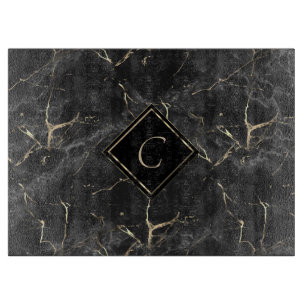 Monogram Black Marble Cutting Board Schneidebrett