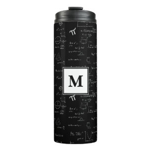 Monogram Black Math Geometry Algebra Thermosbecher