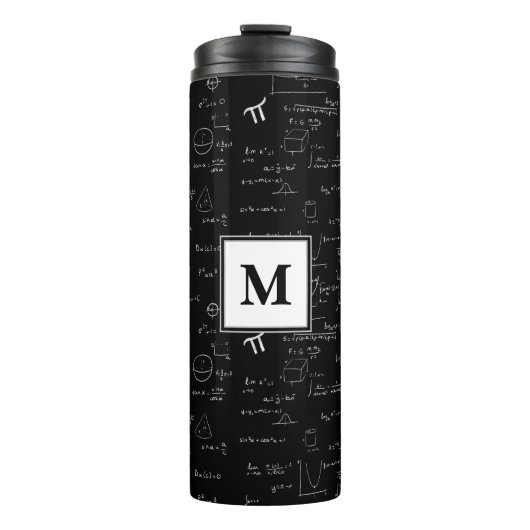 Monogram Black Math Geometry Algebra Thermosbecher (Vorderseite)