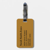 Monogram Black Matte Gold Barcode Circle Strip Gepäckanhänger (Rückseite vertikal)