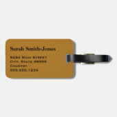 Monogram Black Matte Gold Barcode Circle Strip Gepäckanhänger (Rückseite horizontal)