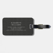 Monogram Black Metallic Elegant Honeycomb Gepäckanhänger (Rückseite horizontal)