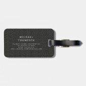 Monogram Black Metallic Elegant Pattern Gepäckanhänger (Rückseite horizontal)