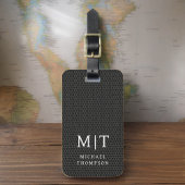 Monogram Black Metallic Elegant Pattern Gepäckanhänger