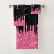Monogram Black Metallic Hot Pink Driving Glitzer