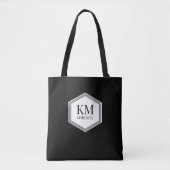 Monogram Black Modern Eleganter Einfaches Individu Tasche (Vorderseite)