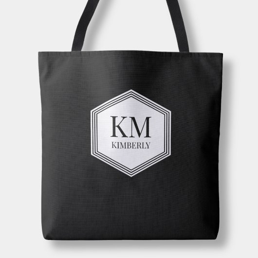 Monogram Black Modern Eleganter Einfaches Individu Tasche