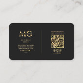 Monogram Black, Moderner Umweltingenieur Visitenkarte (Rückseite)