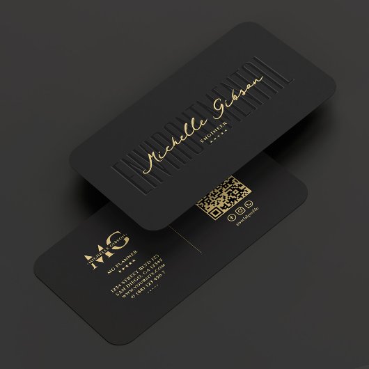 Monogram Black, Moderner Umweltingenieur Visitenkarte