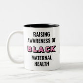 Monogram Black Mütter Health Awareness Zweifarbige Tasse (Links)