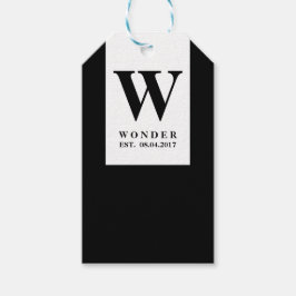 Monogram black Newly Wed gift for Wedding  Geschenkanhänger