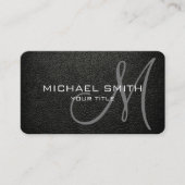 Monogram Black Oliven Leather Look Visitenkarte (Vorderseite)