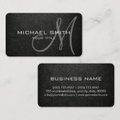Monogram Black Oliven Leather Look Visitenkarte (Vorne/Hinten)