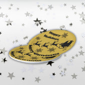 Monogram Black on Gold Frohe Weihnachten | Pappteller