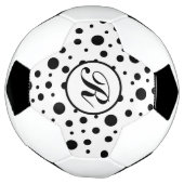 Monogram Black on White Polka Dot Pattern Fußball (Gedreht)