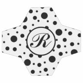 Monogram Black on White Polka Dot Pattern Fußball (Flach)