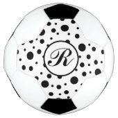 Monogram Black on White Polka Dot Pattern Fußball (Vorderseite)