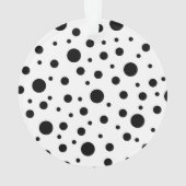 Monogram Black on White Polka Dot Pattern Ornament (Rückseite)