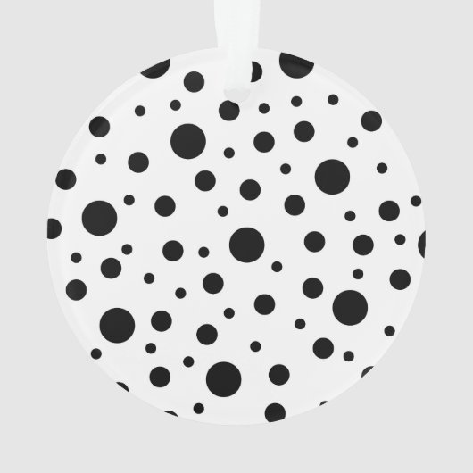 Monogram Black on White Polka Dot Pattern Ornament (Rückseite)