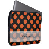 Monogram Black Orange Chic Polka Dot Pattern Laptopschutzhülle (Vorne Rechts)