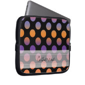 Monogram Black Orange Lila Red Polka Dot Pattern Laptopschutzhülle (Vorne Rechts)