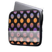 Monogram Black Orange Lila Red Polka Dot Pattern Laptopschutzhülle (Vorderseite Links)