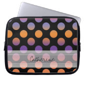 Monogram Black Orange Lila Red Polka Dot Pattern Laptopschutzhülle (Vorderseite)