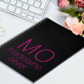 Monogram Black Pink Personal Notizblock