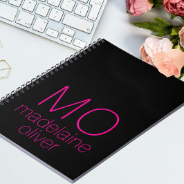 Monogram Black Pink Personal Notizblock