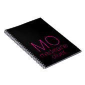 Monogram Black Pink Personal Notizblock (Rechte Seite)
