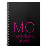 Monogram Black Pink Personal Notizblock (Vorderseite)