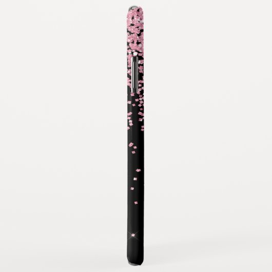 Monogram Black & Pink Sparkle und Glitzer Case-Mate iPhone Hülle (Hinten/Rechts)
