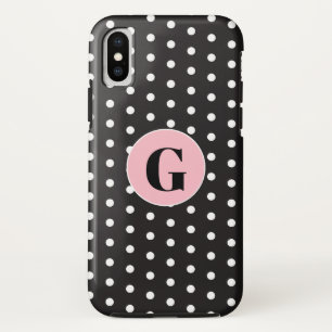 Monogram Black Polka Dots Case-Mate iPhone Hülle
