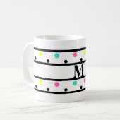 Monogram Black Polka Dots Kaffeetasse (Vorderseite Links)