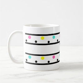 Monogram Black Polka Dots Kaffeetasse