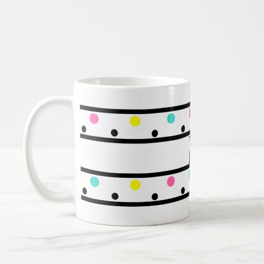 Monogram Black Polka Dots Kaffeetasse (Links)