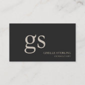 Monogram Black QR Code Professional Visitenkarte (Vorderseite)