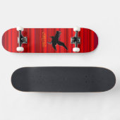 Monogram, Black Raven Logo auf rotem Chromeffekt Skateboard (Horizontal)