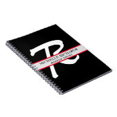 Monogram Black & Red Makeup Artist Notizblock (Rechte Seite)